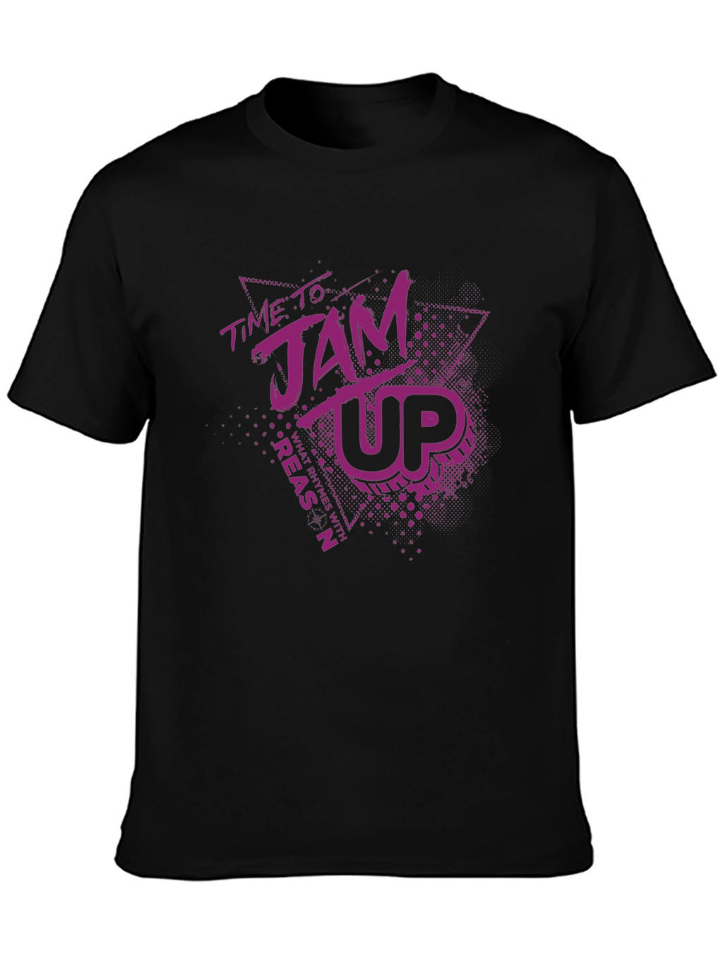 Time To Jam Up Black Graphic Tee