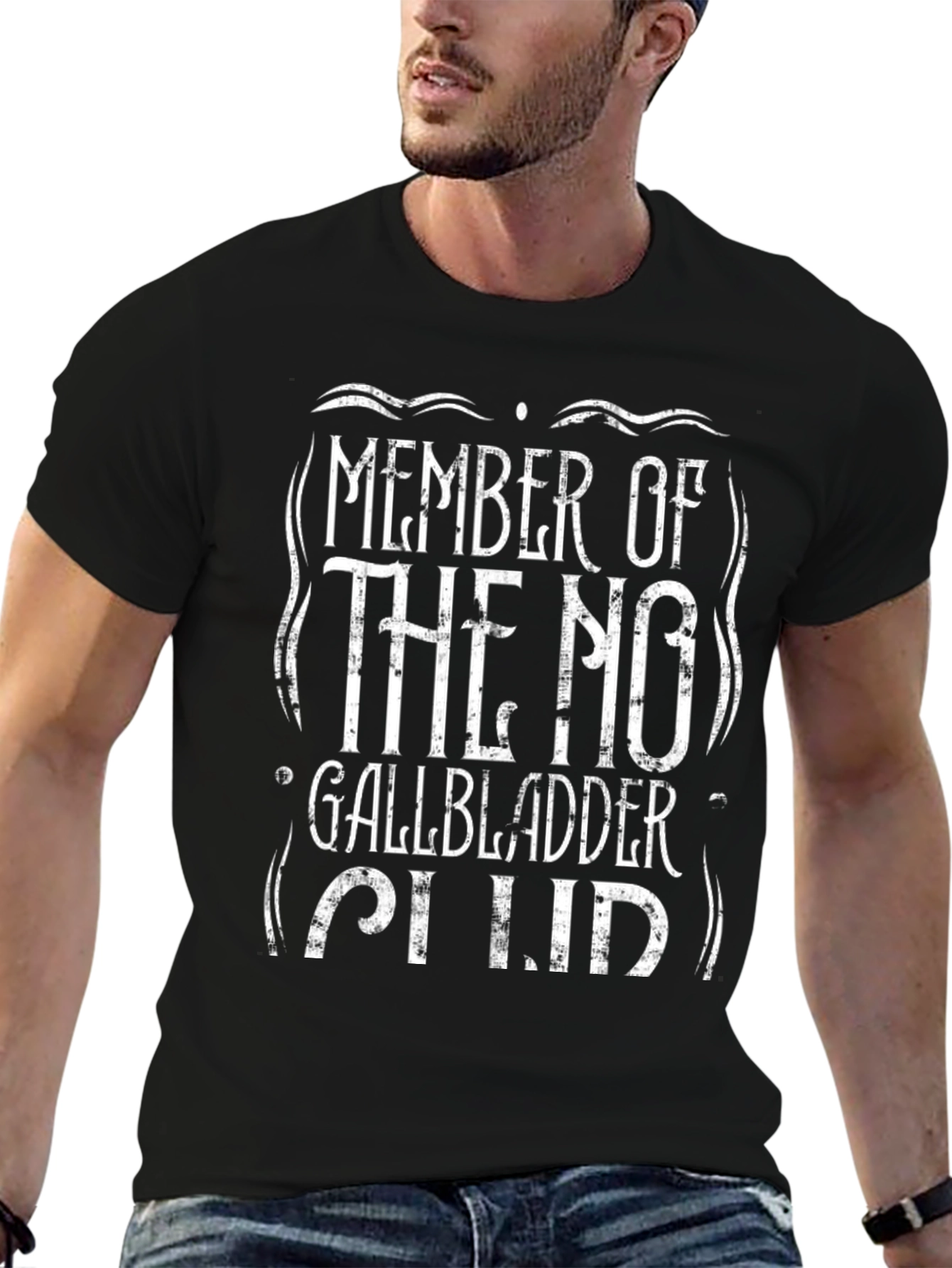 No Gallbladder Club Black T-Shirt