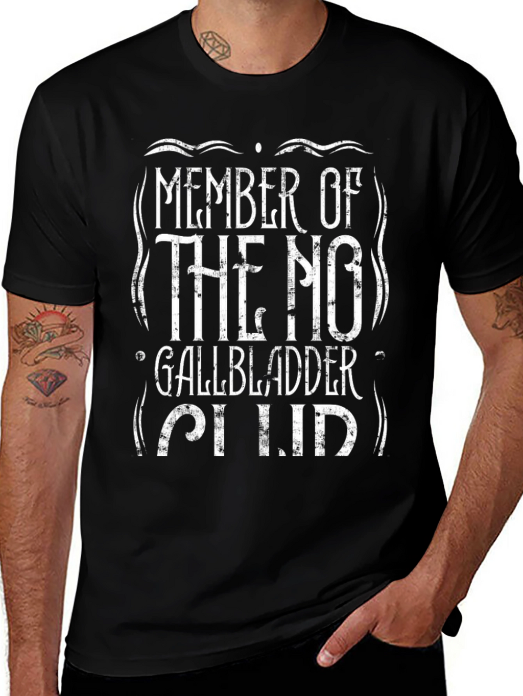 No Gallbladder Club Black T-Shirt