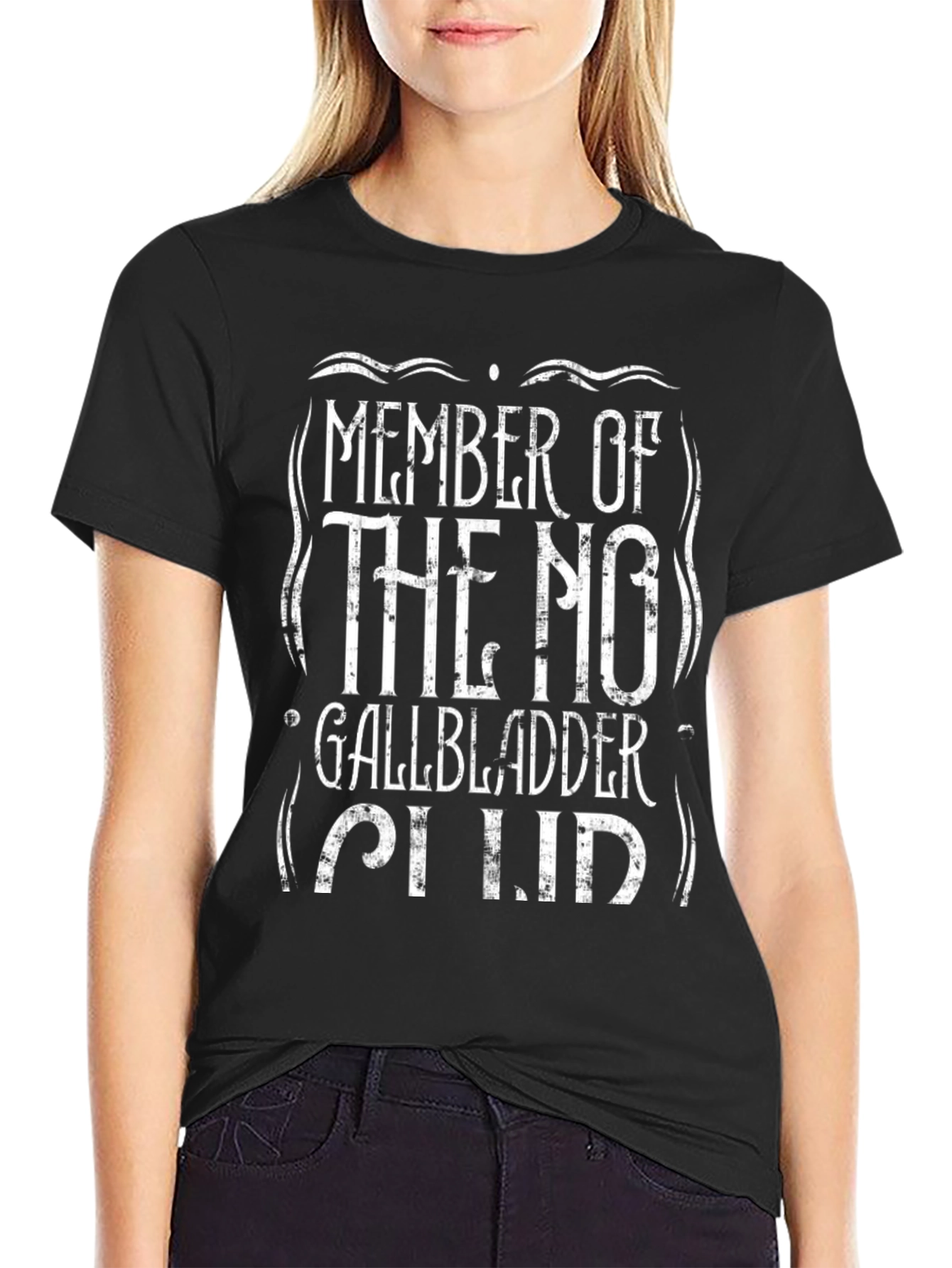 No Gallbladder Club Black T-Shirt