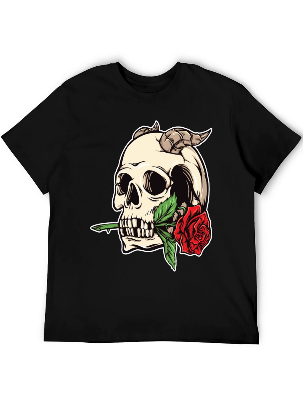 Skull & Rose Graphic Tee - Bold Statement Shirt