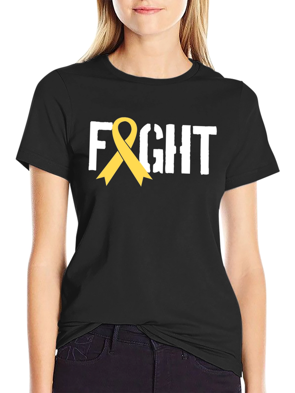Fight Ribbon T-Shirt - Childhood Cancer Awareness Tee