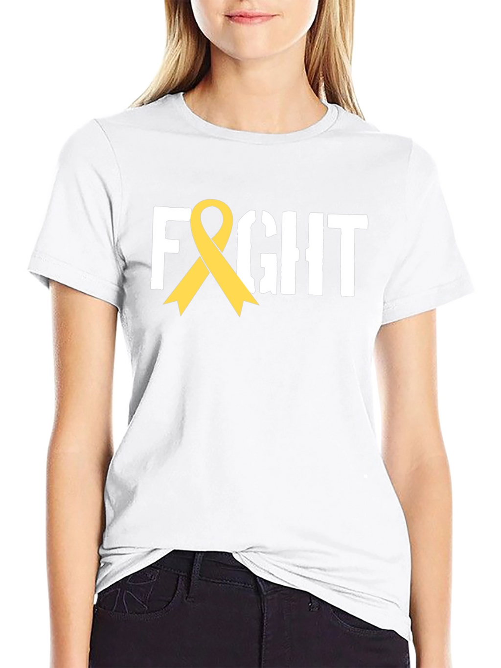 Fight Ribbon T-Shirt - Childhood Cancer Awareness Tee