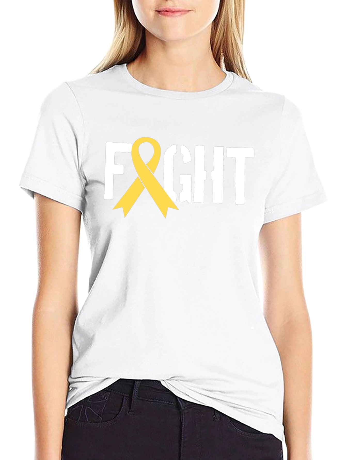 Fight Ribbon T-Shirt - Childhood Cancer Awareness Tee