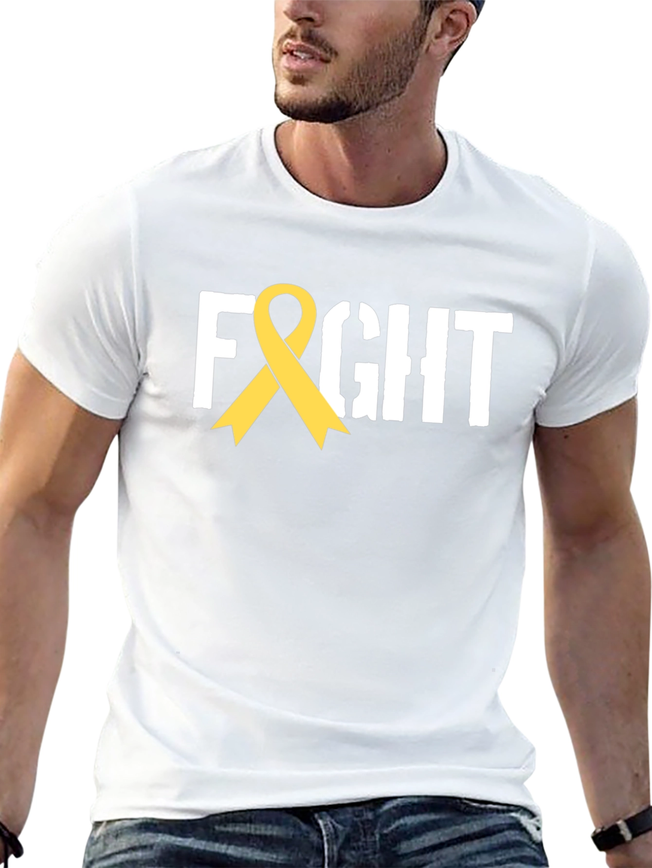 Fight Ribbon T-Shirt - Childhood Cancer Awareness Tee