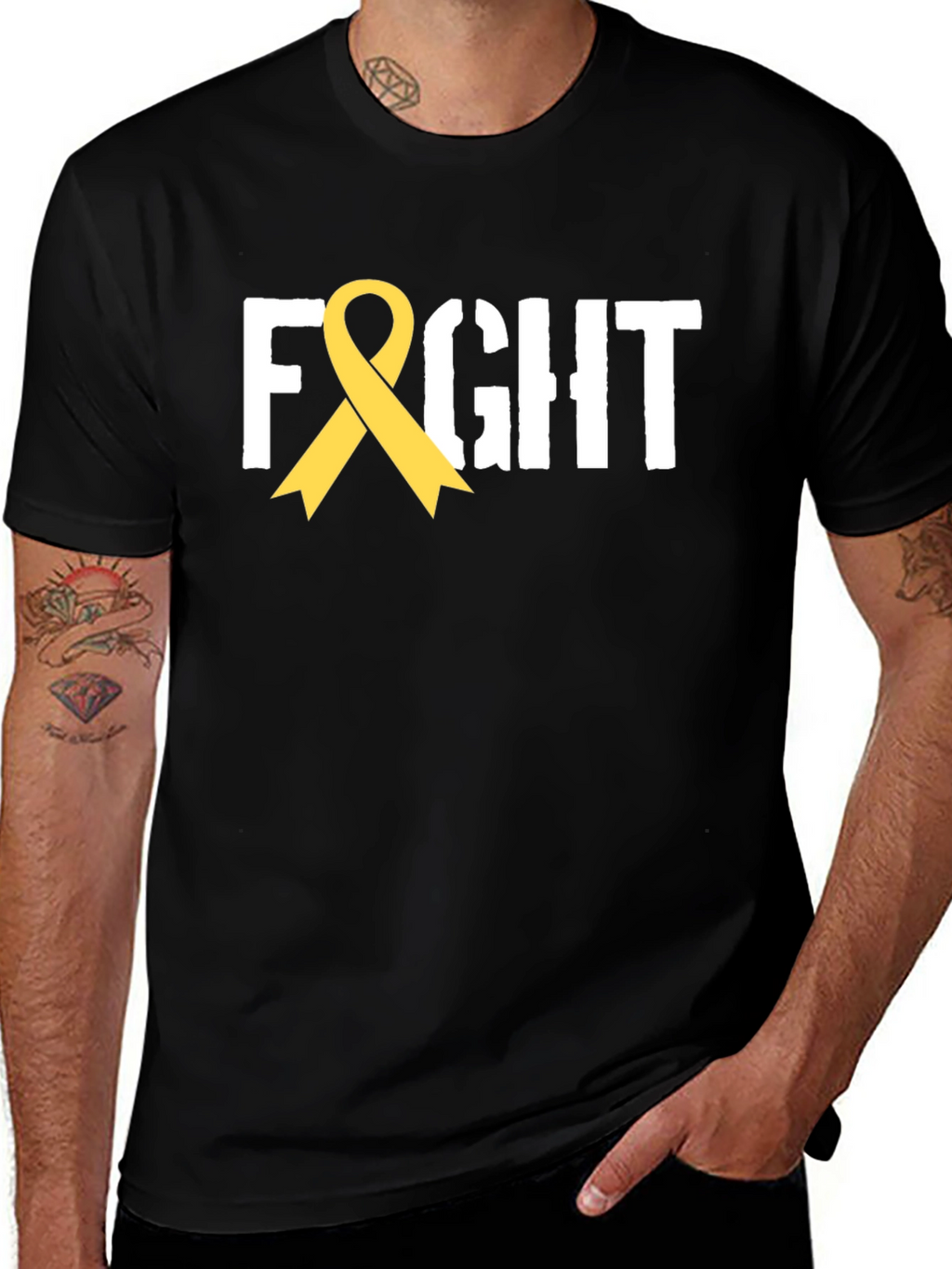 Fight Ribbon T-Shirt - Childhood Cancer Awareness Tee