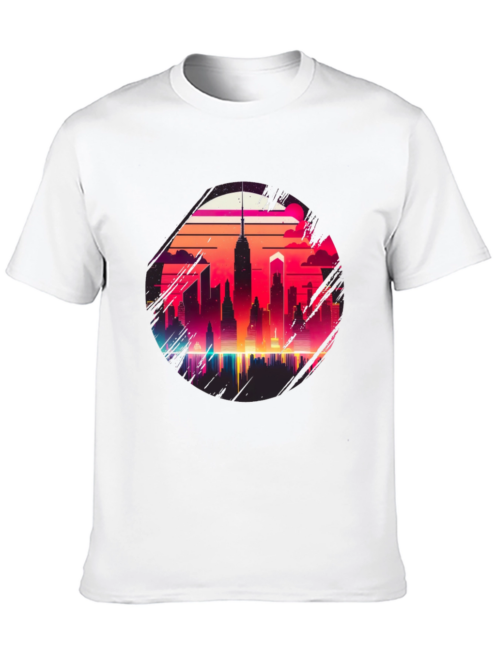 Retro Cityscape Graphic Tee - Black