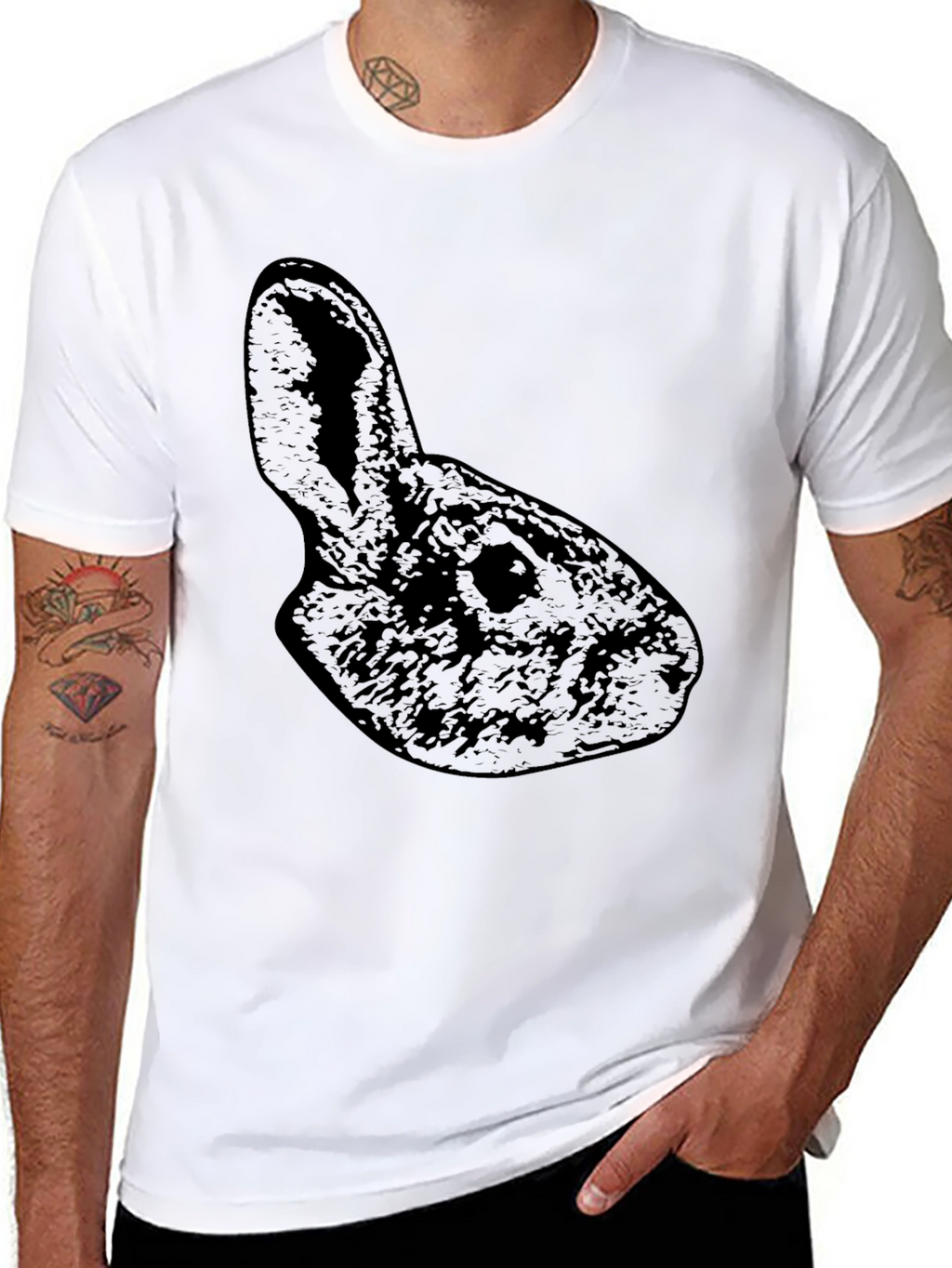 Black Rabbit Silhouette Graphic T-Shirt
