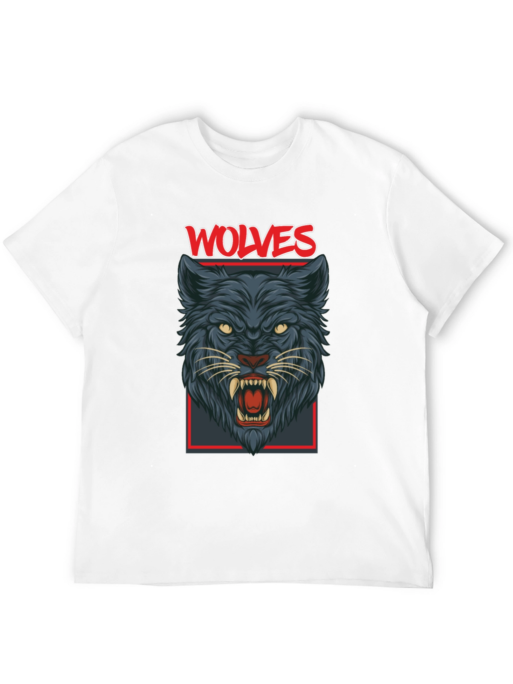 Wolves Graphic Print Mens Black T-Shirt