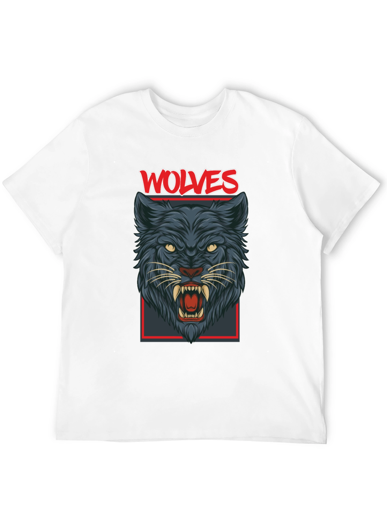Wolves Graphic Print Mens Black T-Shirt