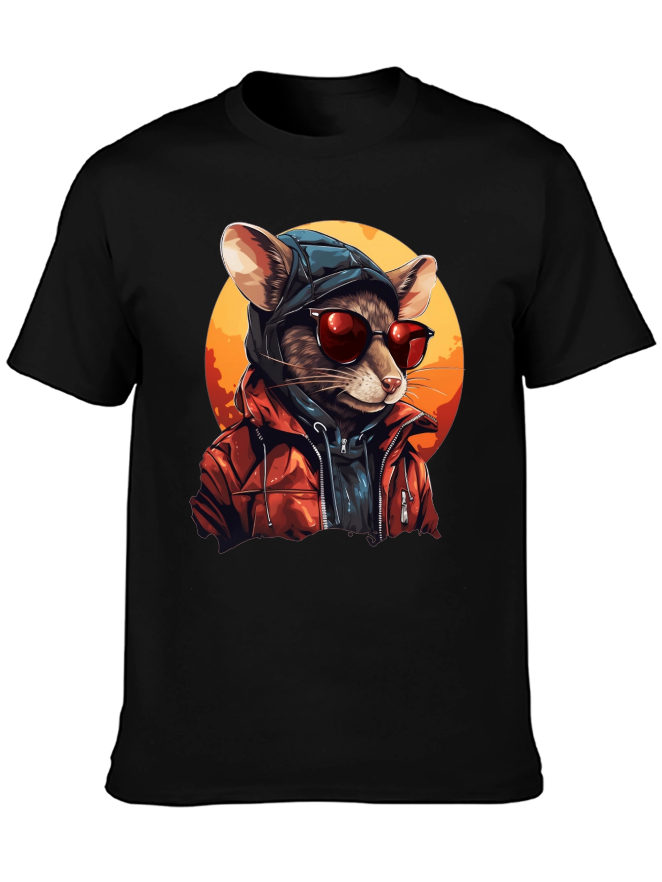 Cool Rat in Hoodie Graphic Tee