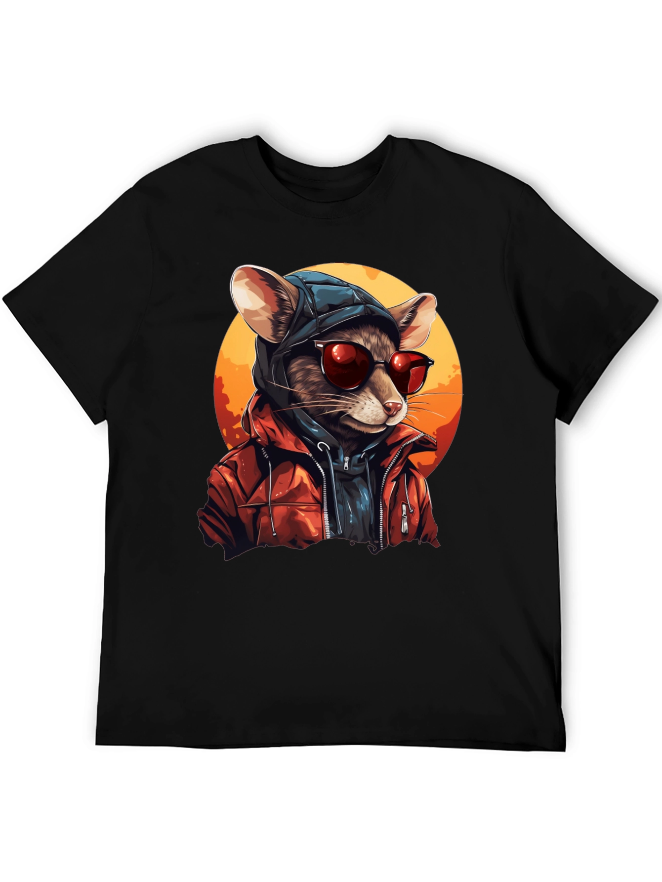 Cool Rat in Hoodie Graphic Tee