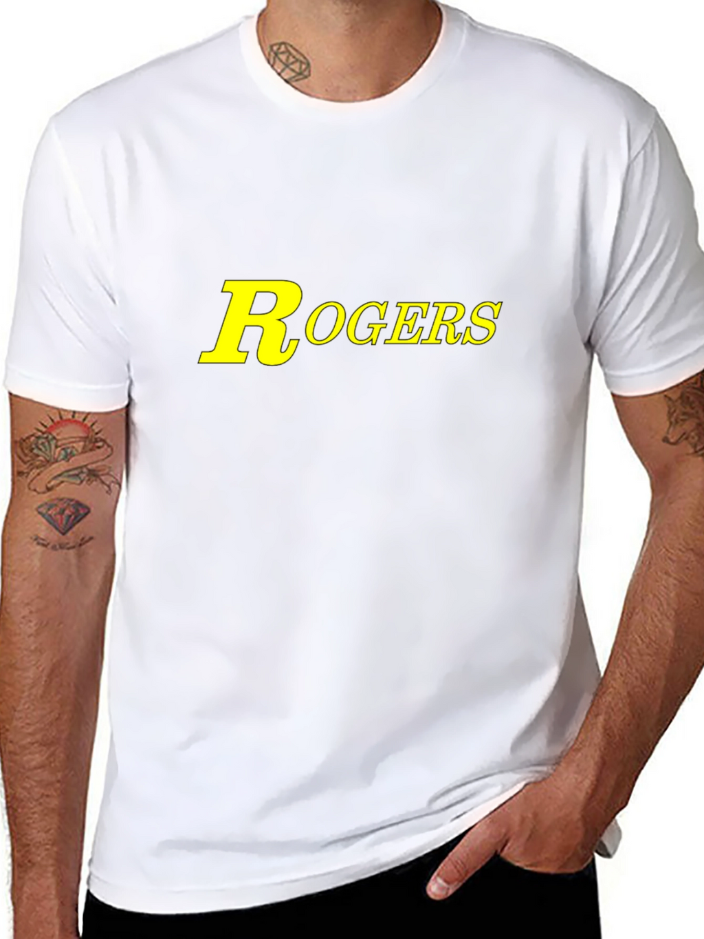 Rogers Black Cotton T-Shirt - Classic Logo Design