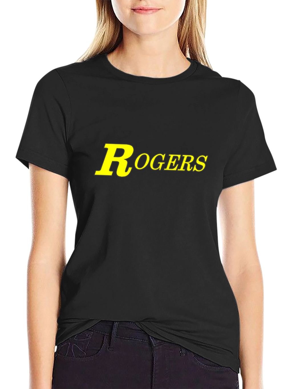 Rogers Black Cotton T-Shirt - Classic Logo Design