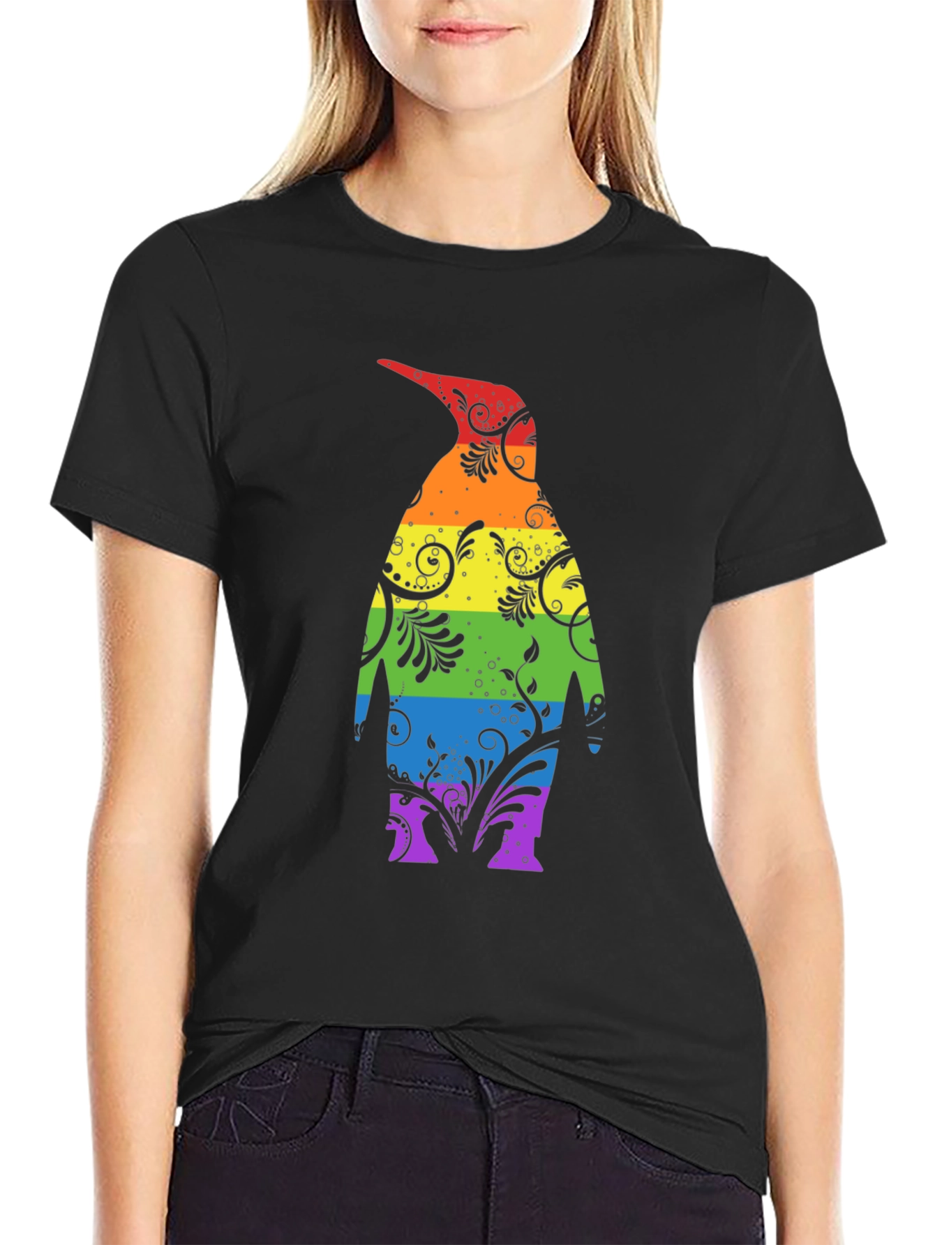 Rainbow Penguin Graphic Tee - Unique Stylish Design