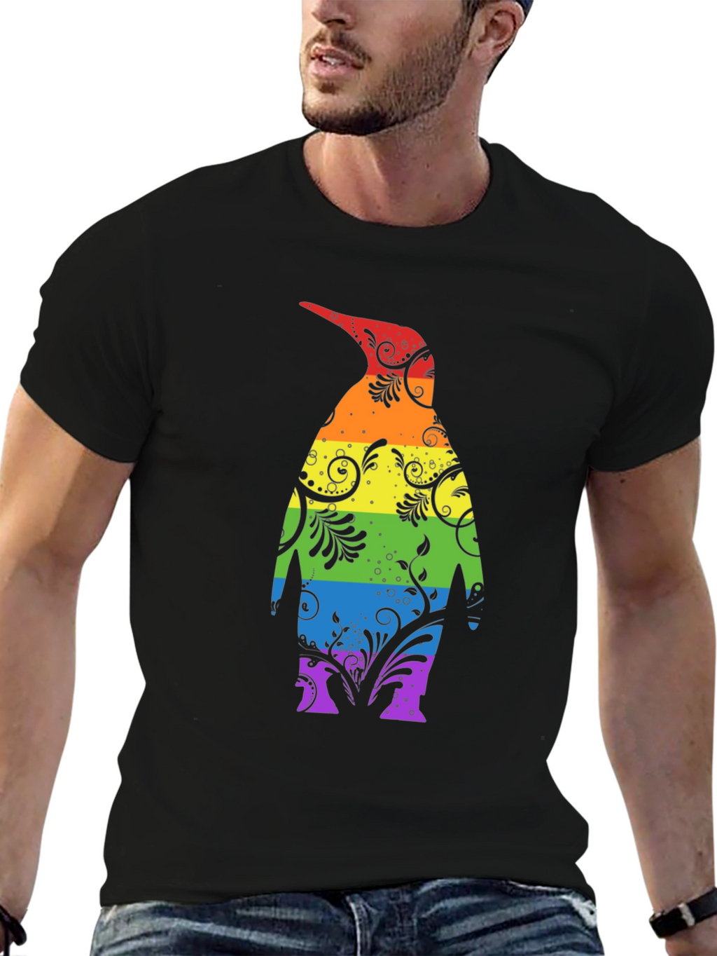 Rainbow Penguin Graphic Tee - Unique Stylish Design