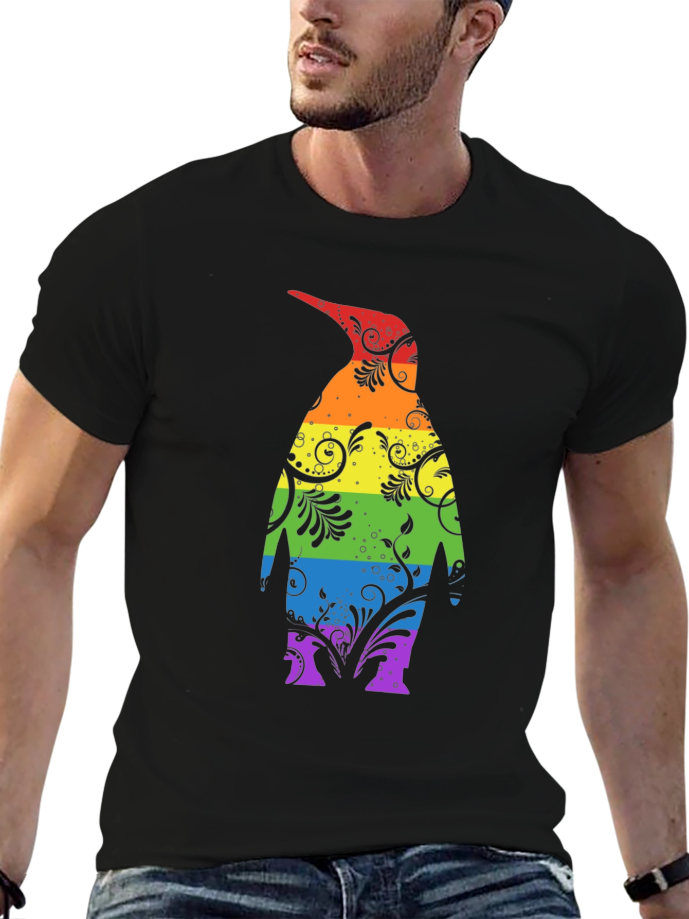 Rainbow Penguin Graphic Tee - Unique Stylish Design