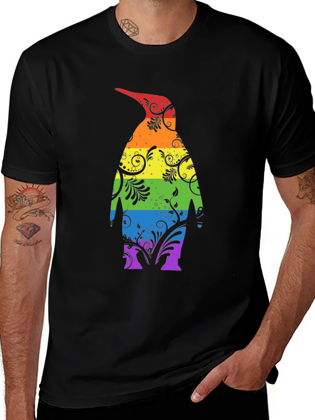 Rainbow Penguin Graphic Tee - Unique Stylish Design
