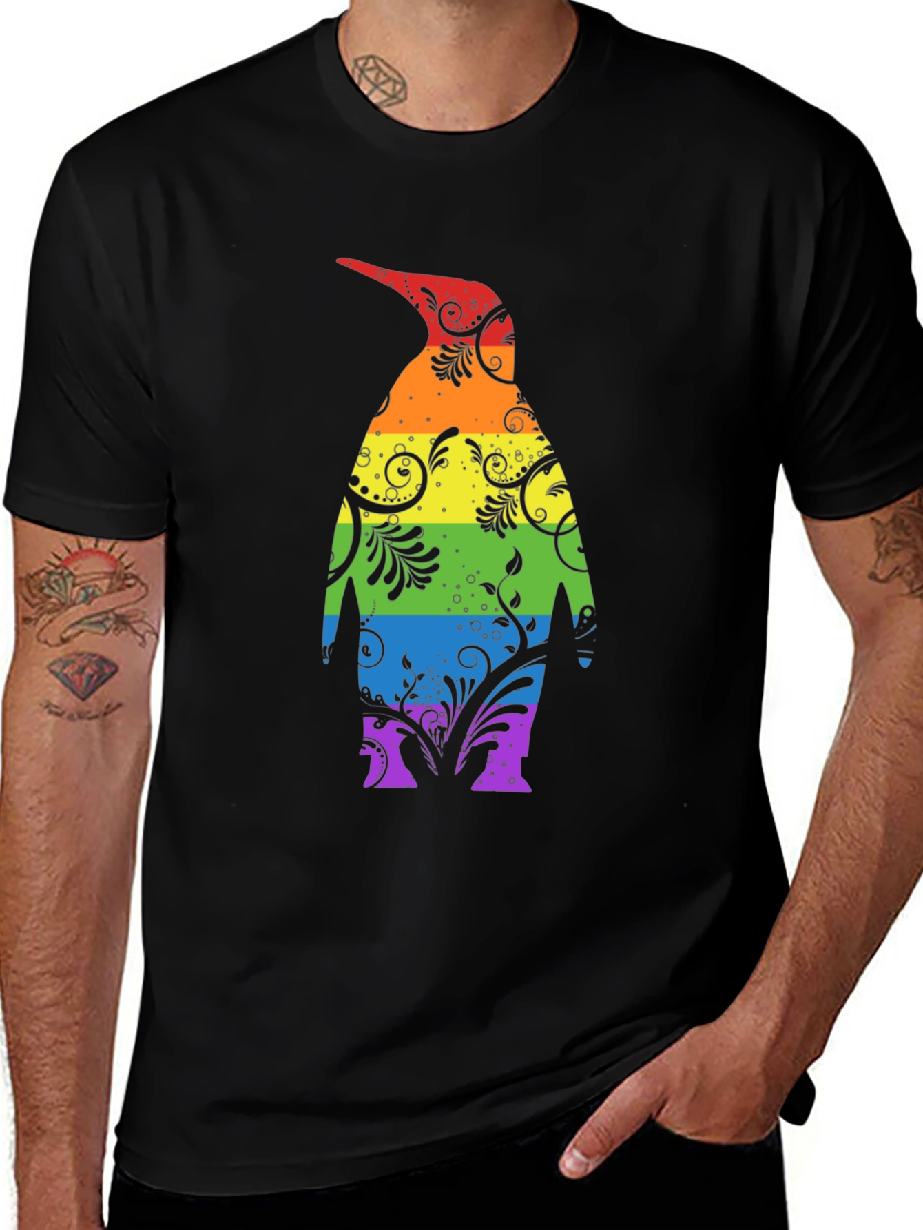Rainbow Penguin Graphic Tee - Unique Stylish Design