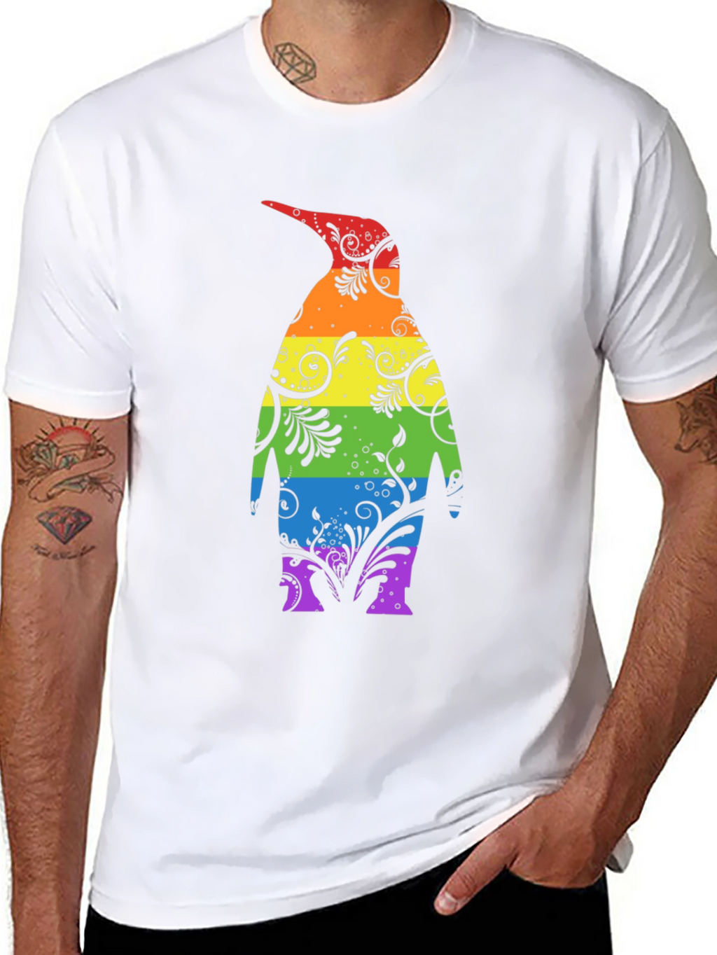 Rainbow Penguin Graphic Tee - Unique Stylish Design