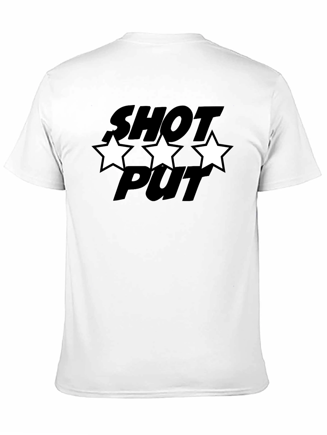 Shot Put T-Shirt with Star Design - Black