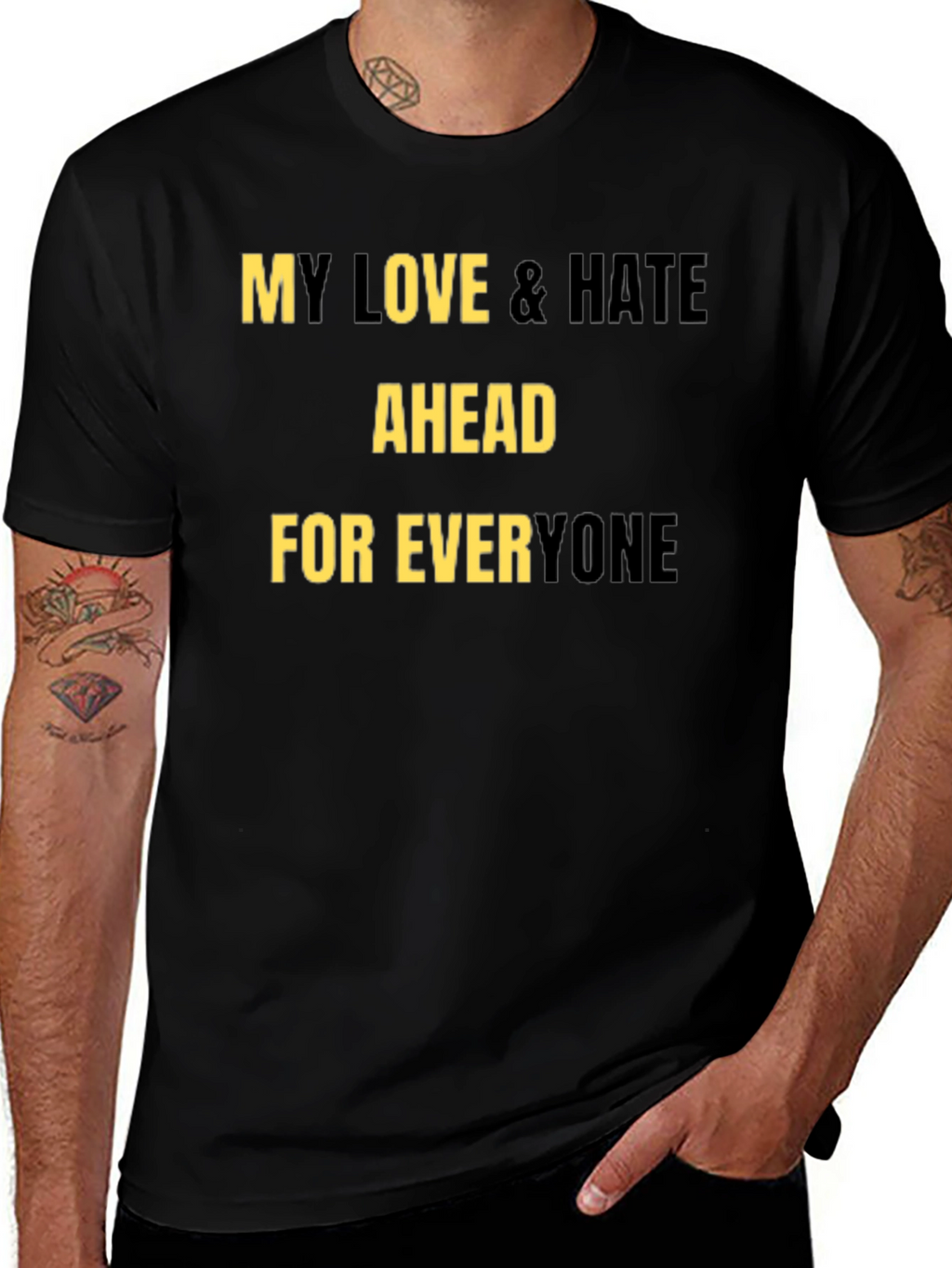 My Love & Hate T-Shirt - Black Graphic Tee