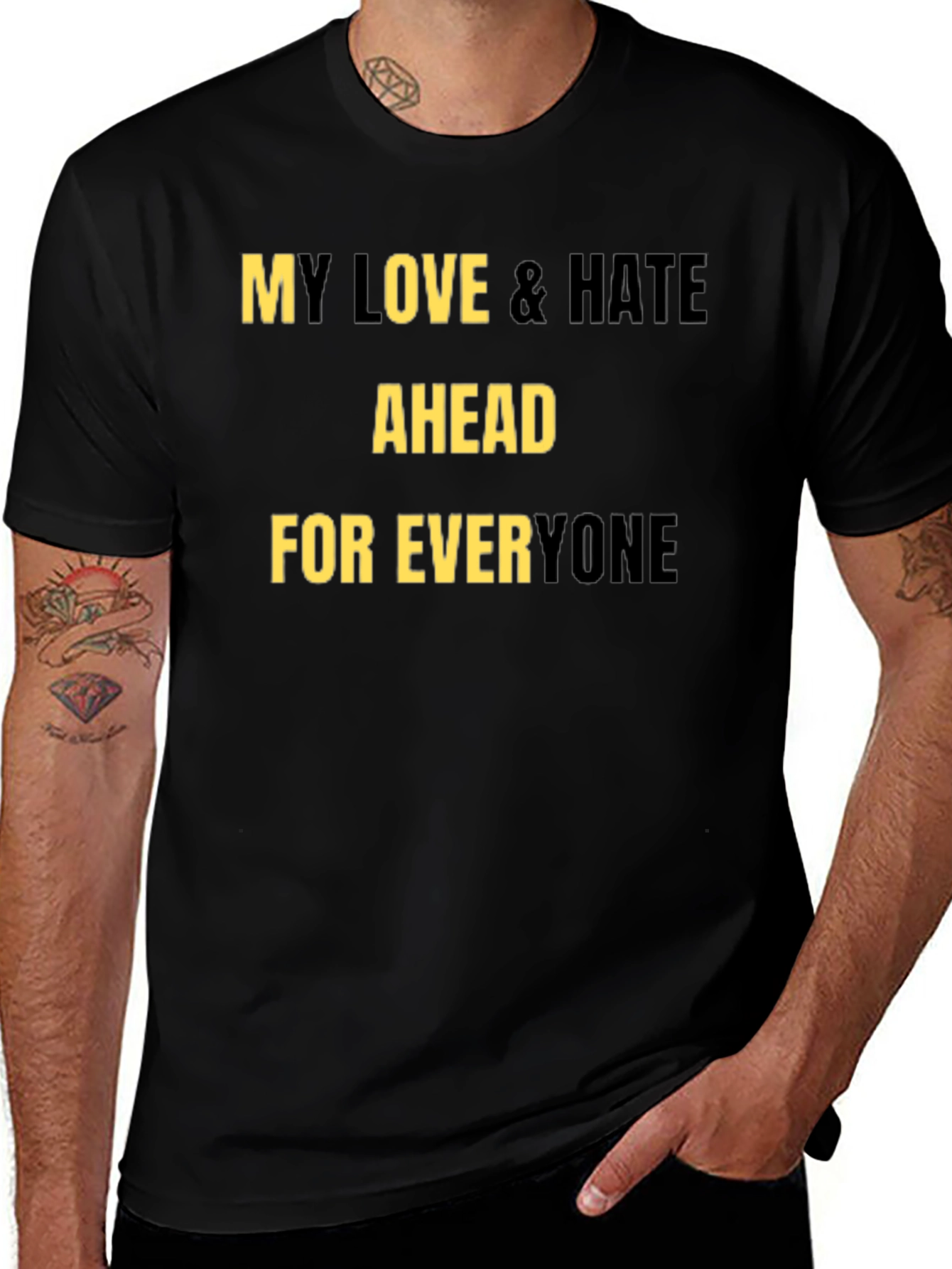 My Love & Hate T-Shirt - Black Graphic Tee