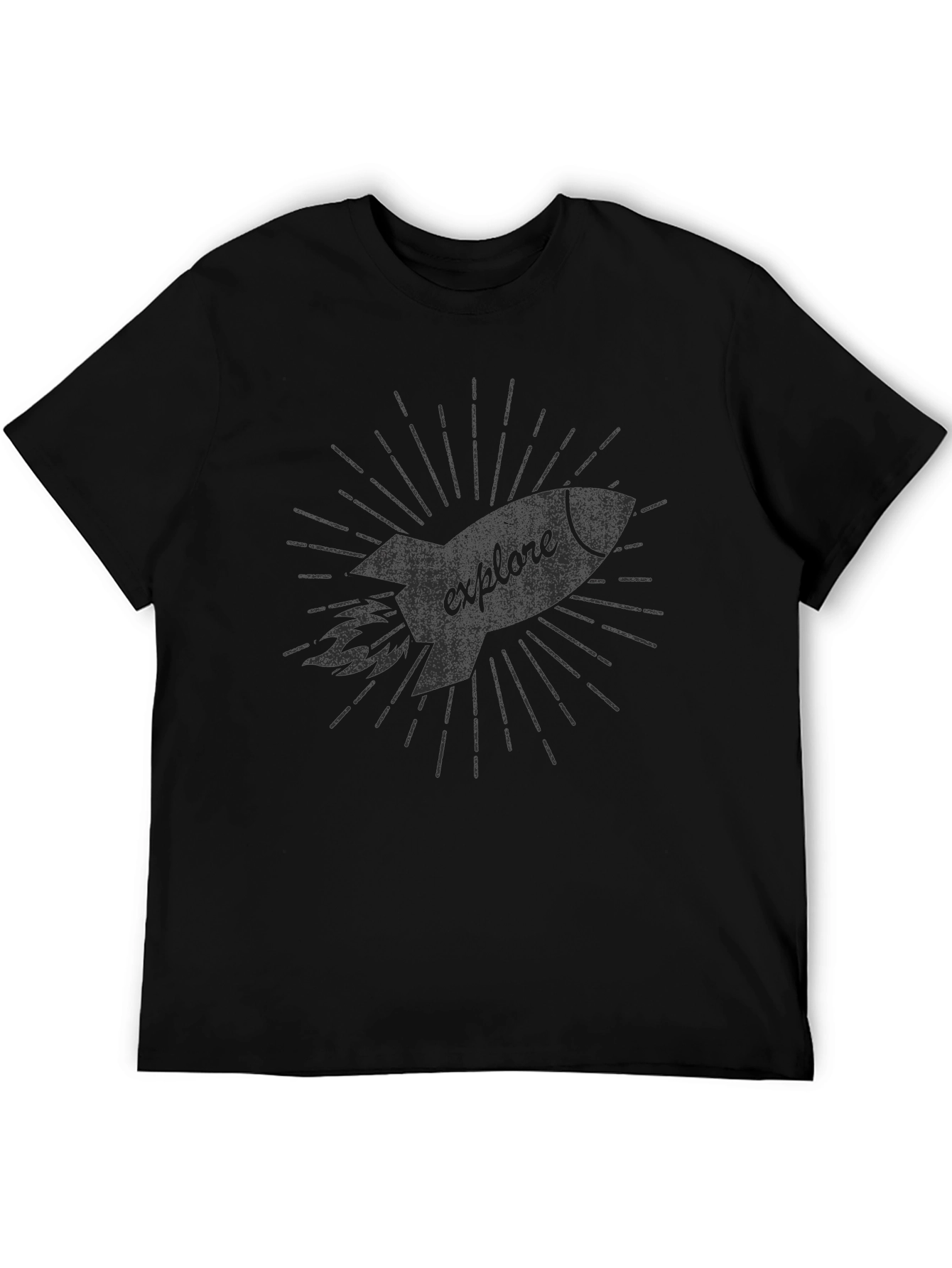 Explore Rocket Graphic Tee - Black