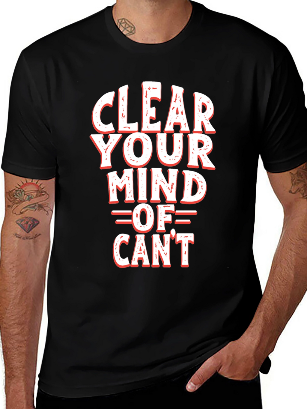 Clear Your Mind Black Graphic Tee - Motivational T-Shirt