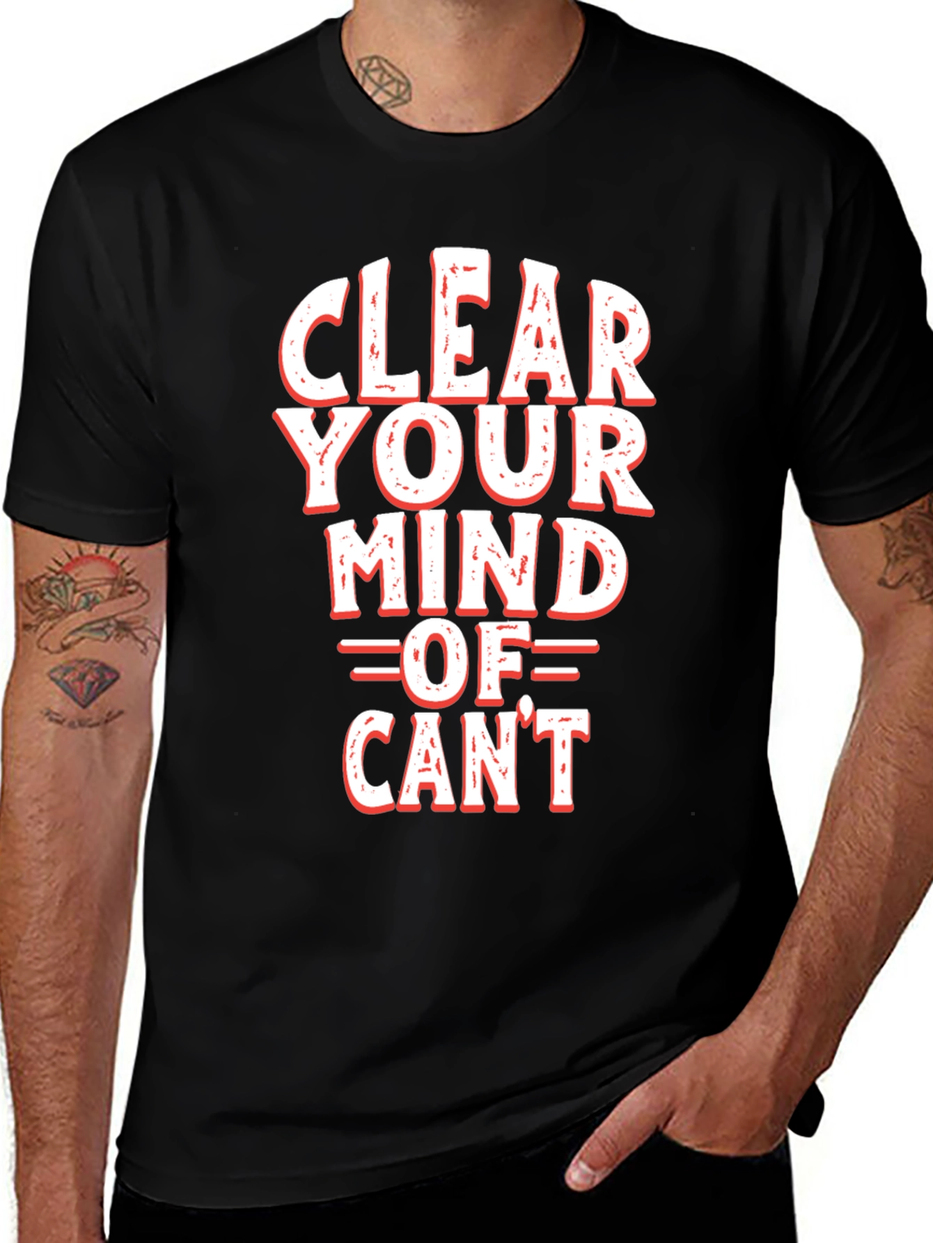 Clear Your Mind Black Graphic Tee - Motivational T-Shirt