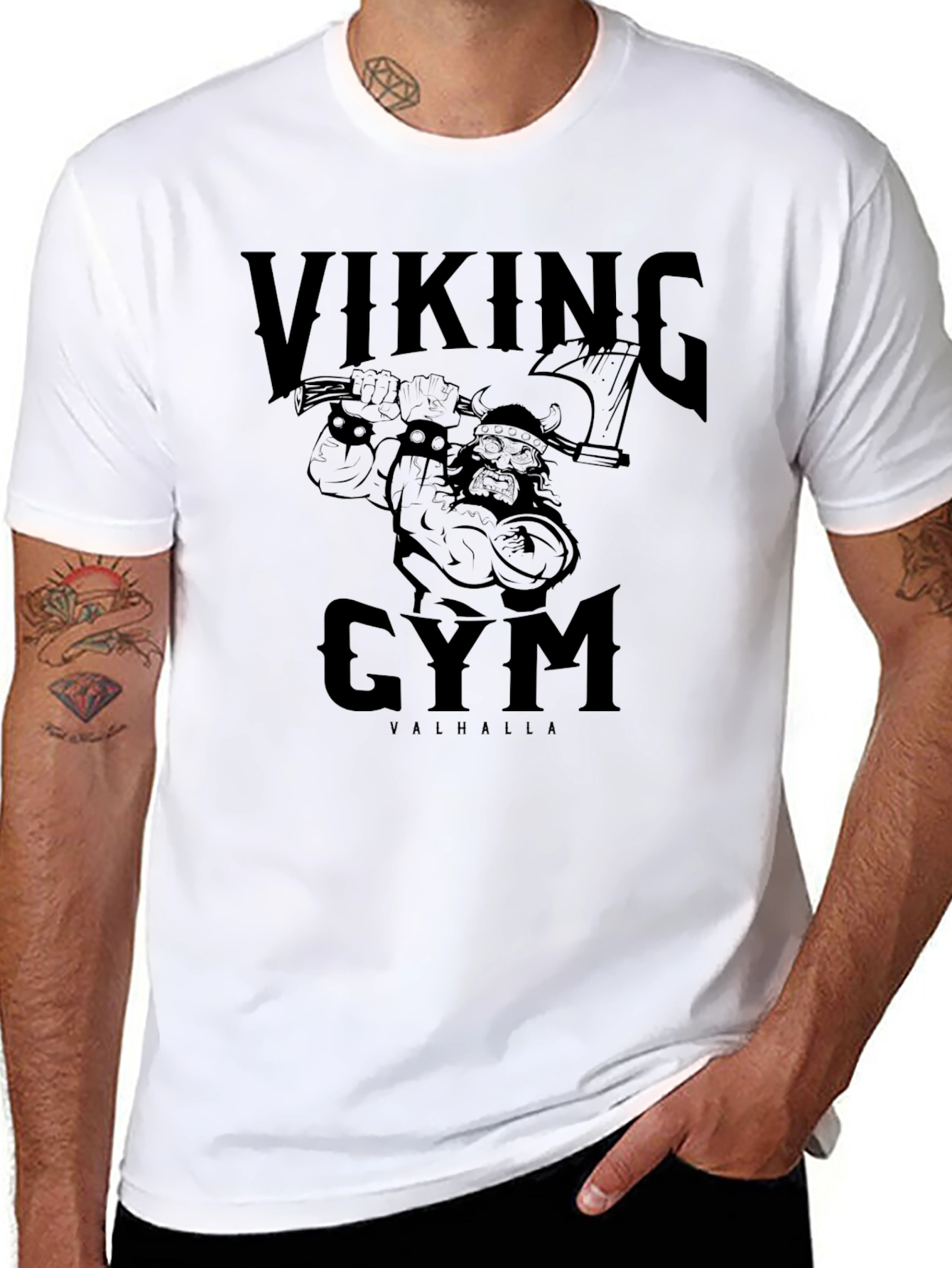 Viking Gym Valhalla T-Shirt - Black Graphic Tee