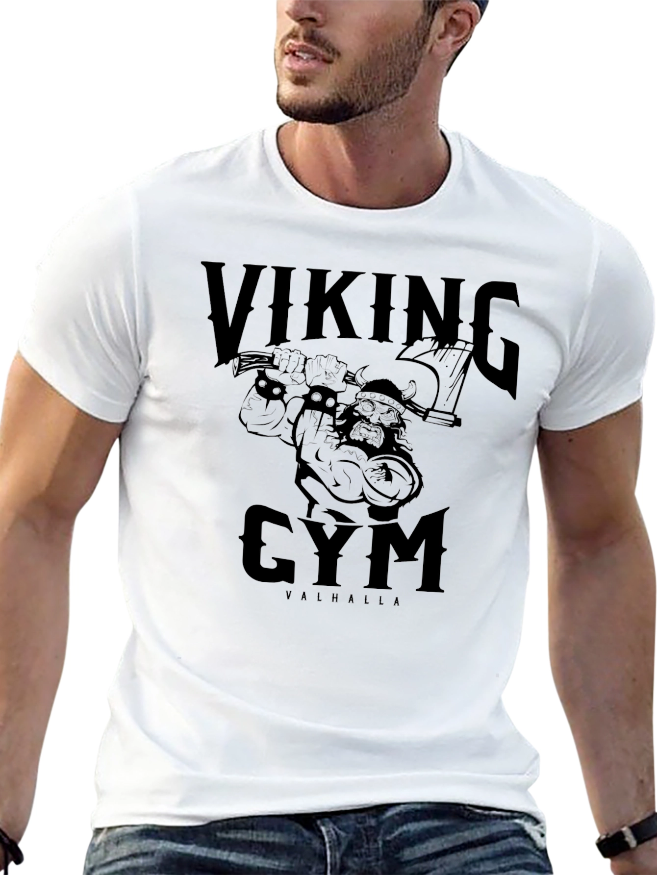 Viking Gym Valhalla T-Shirt - Black Graphic Tee