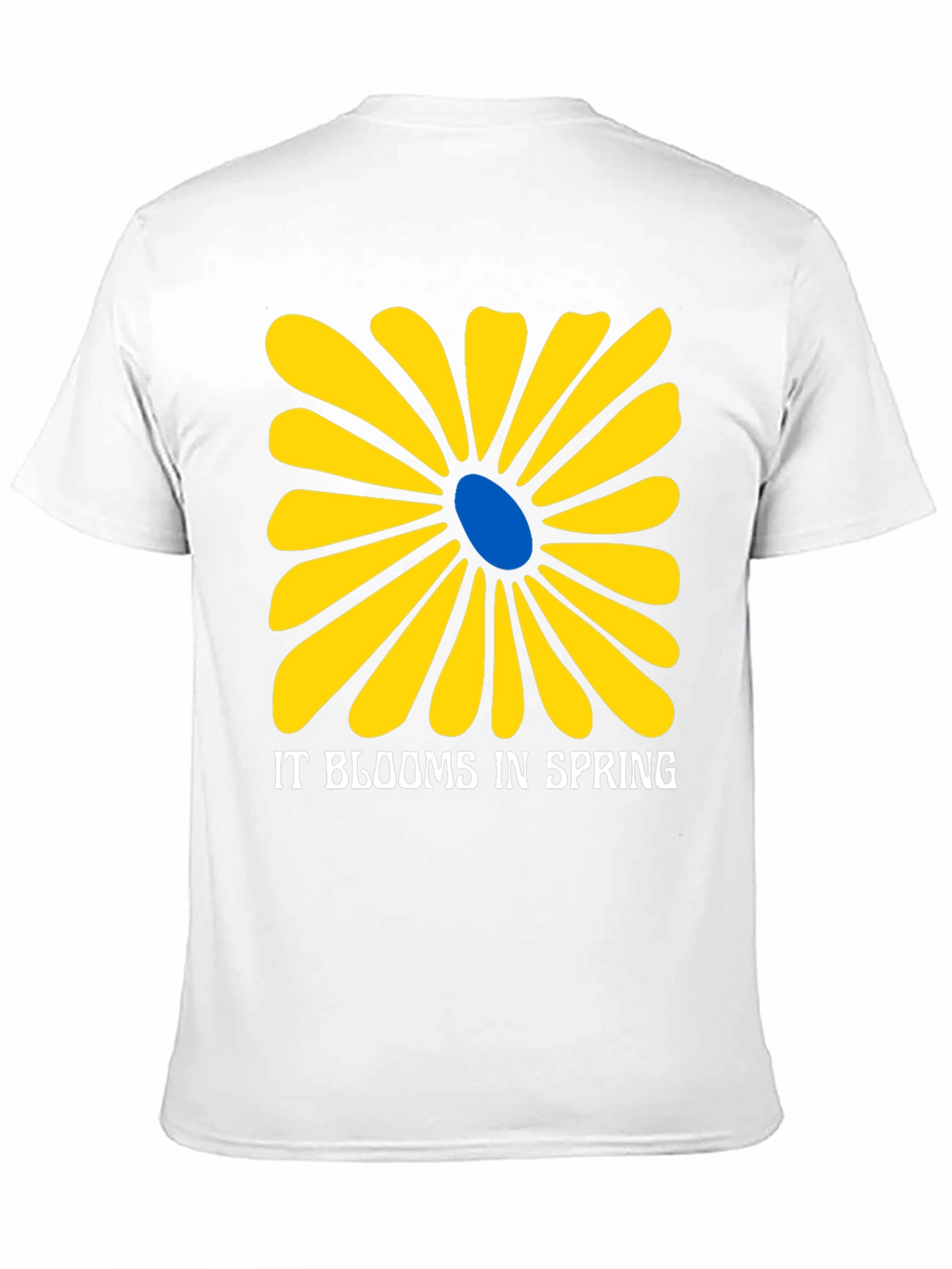Spring Flower Graphic Tee - Black Cotton T-Shirt