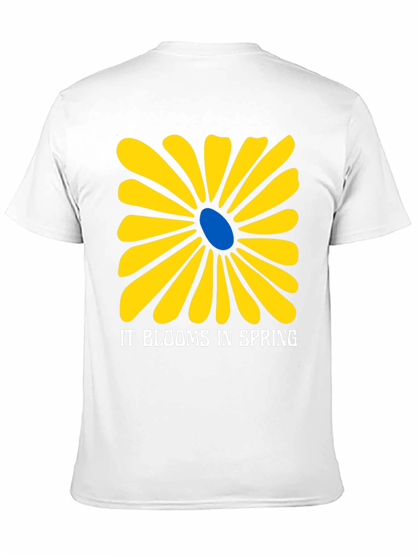 Spring Flower Graphic Tee - Black Cotton T-Shirt