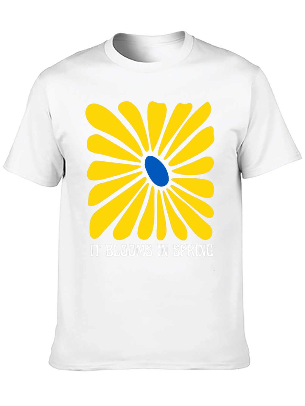 Spring Flower Graphic Tee - Black Cotton T-Shirt