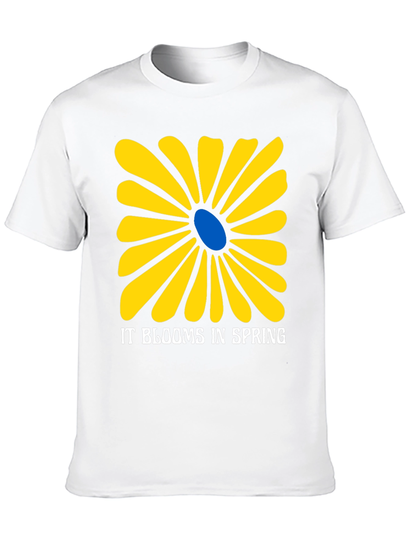 Spring Flower Graphic Tee - Black Cotton T-Shirt