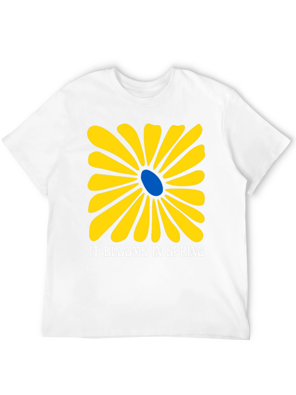 Spring Flower Graphic Tee - Black Cotton T-Shirt