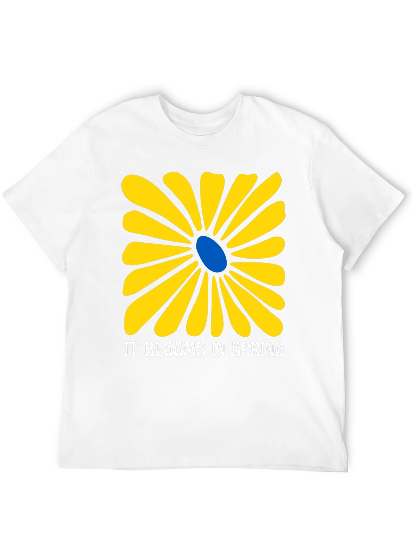 Spring Flower Graphic Tee - Black Cotton T-Shirt