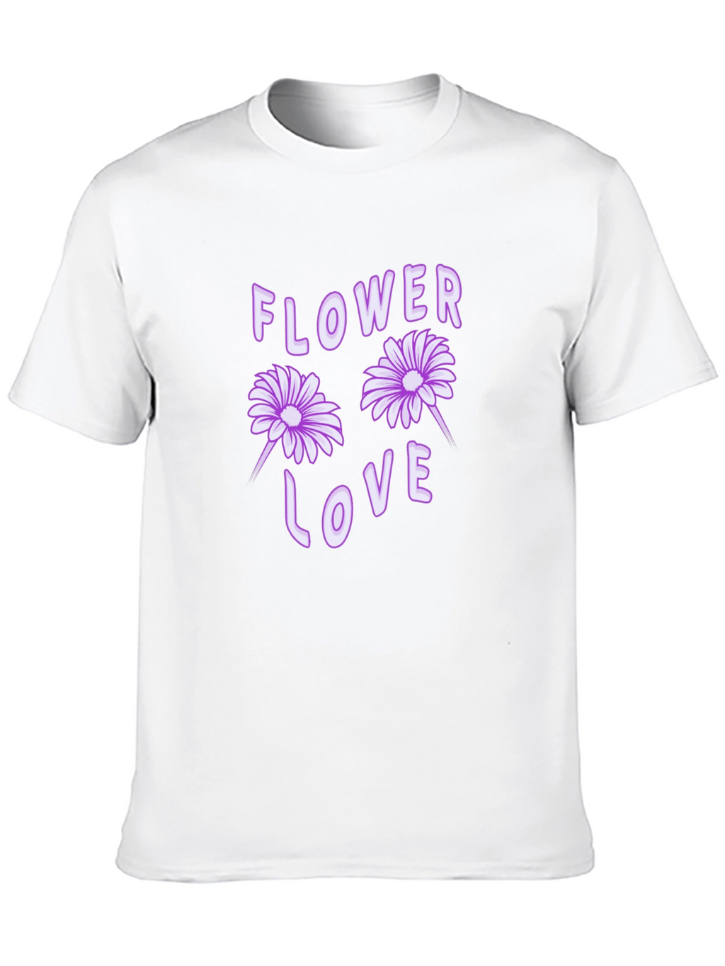 Flower Love Graphic Tee - Black Cotton T-Shirt