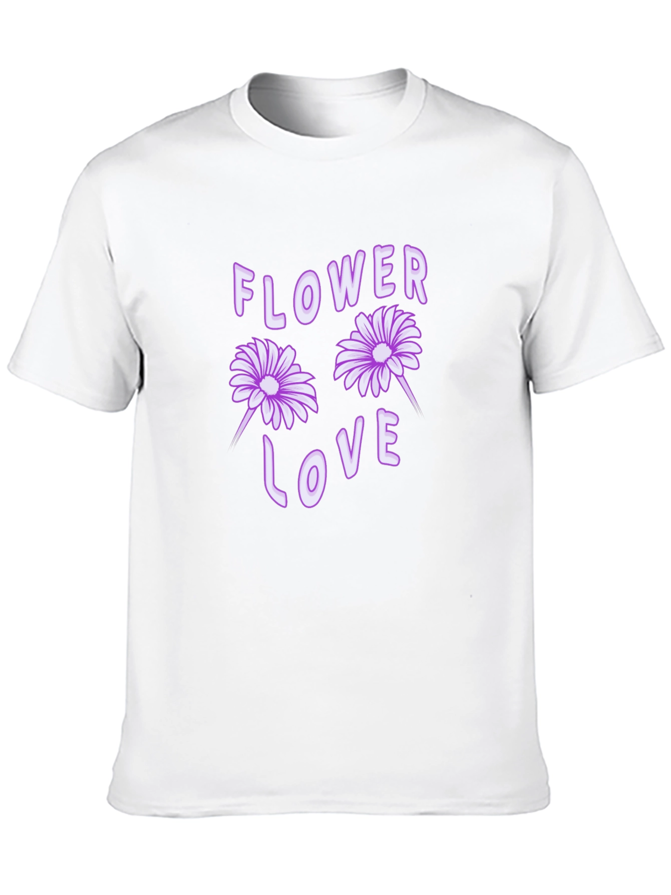 Flower Love Graphic Tee - Black Cotton T-Shirt