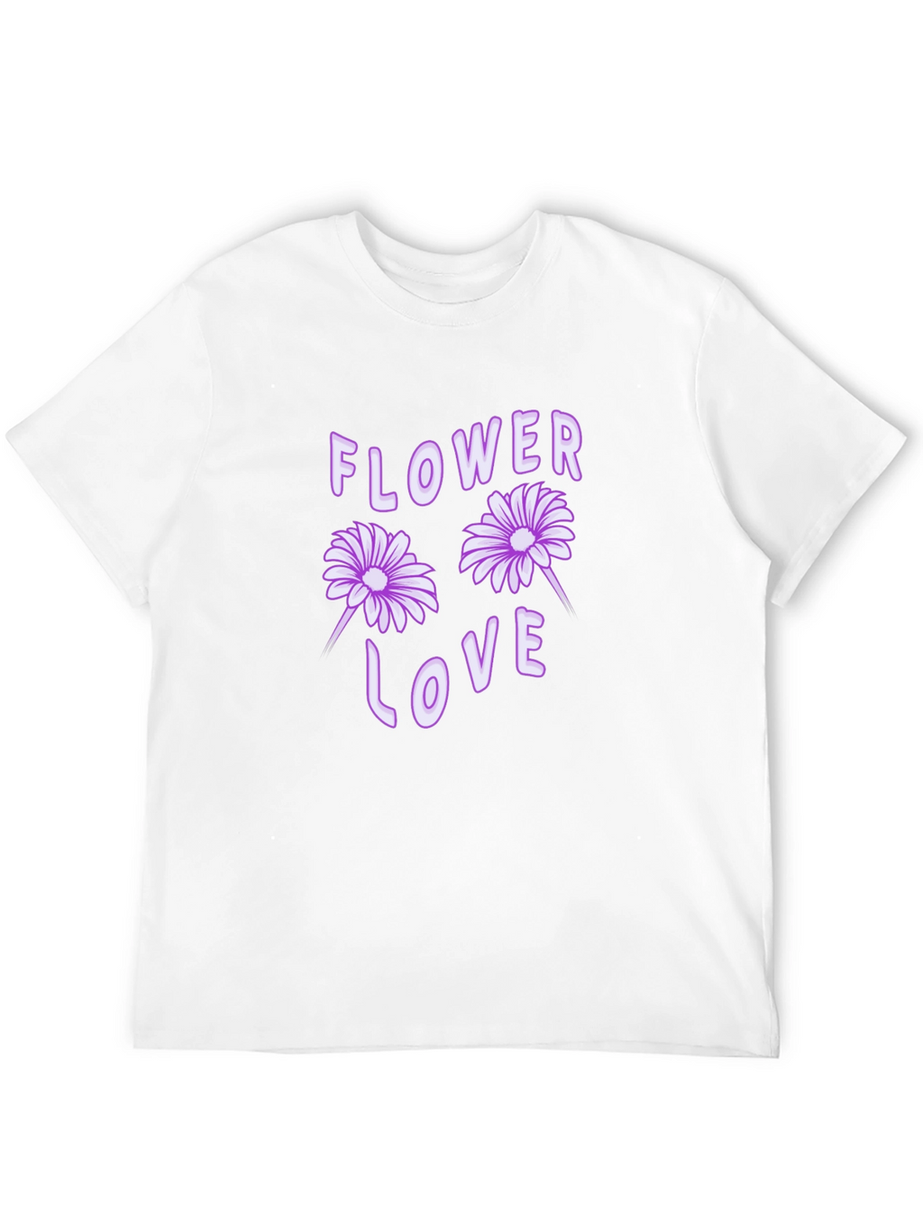 Flower Love Graphic Tee - Black Cotton T-Shirt