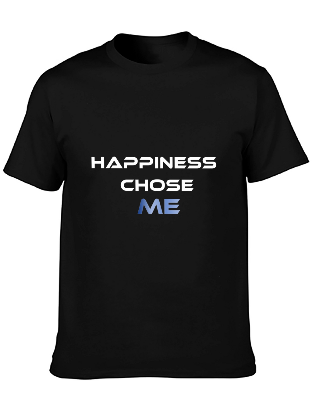 Happiness Chose Me Graphic Tee - Black Cotton Blend