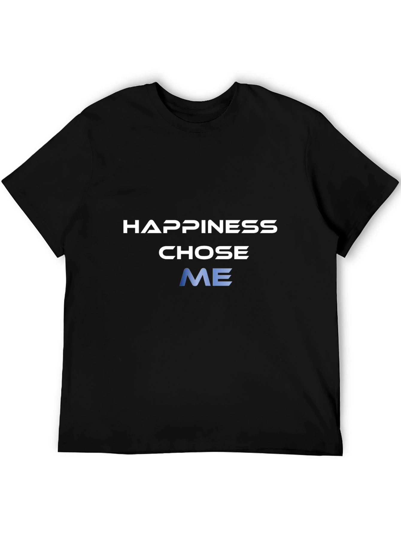 Happiness Chose Me Graphic Tee - Black Cotton Blend