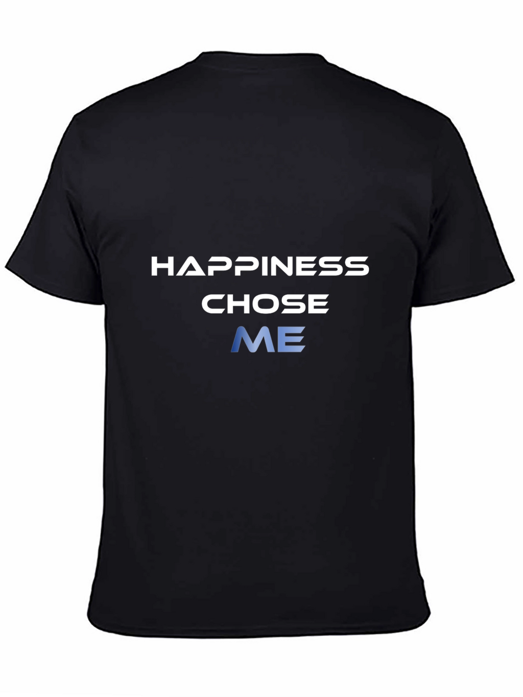 Happiness Chose Me Graphic Tee - Black Cotton Blend