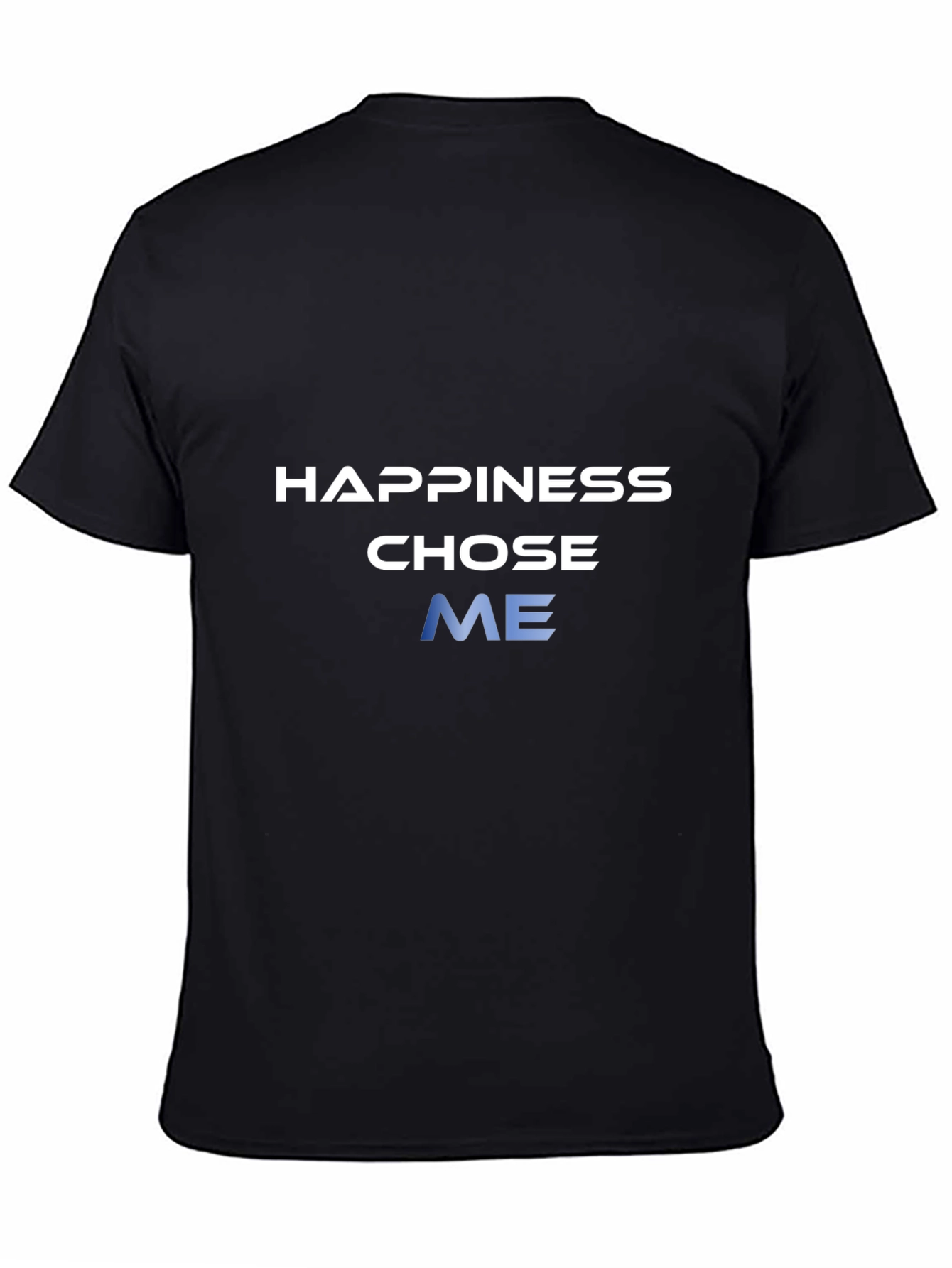 Happiness Chose Me Graphic Tee - Black Cotton Blend