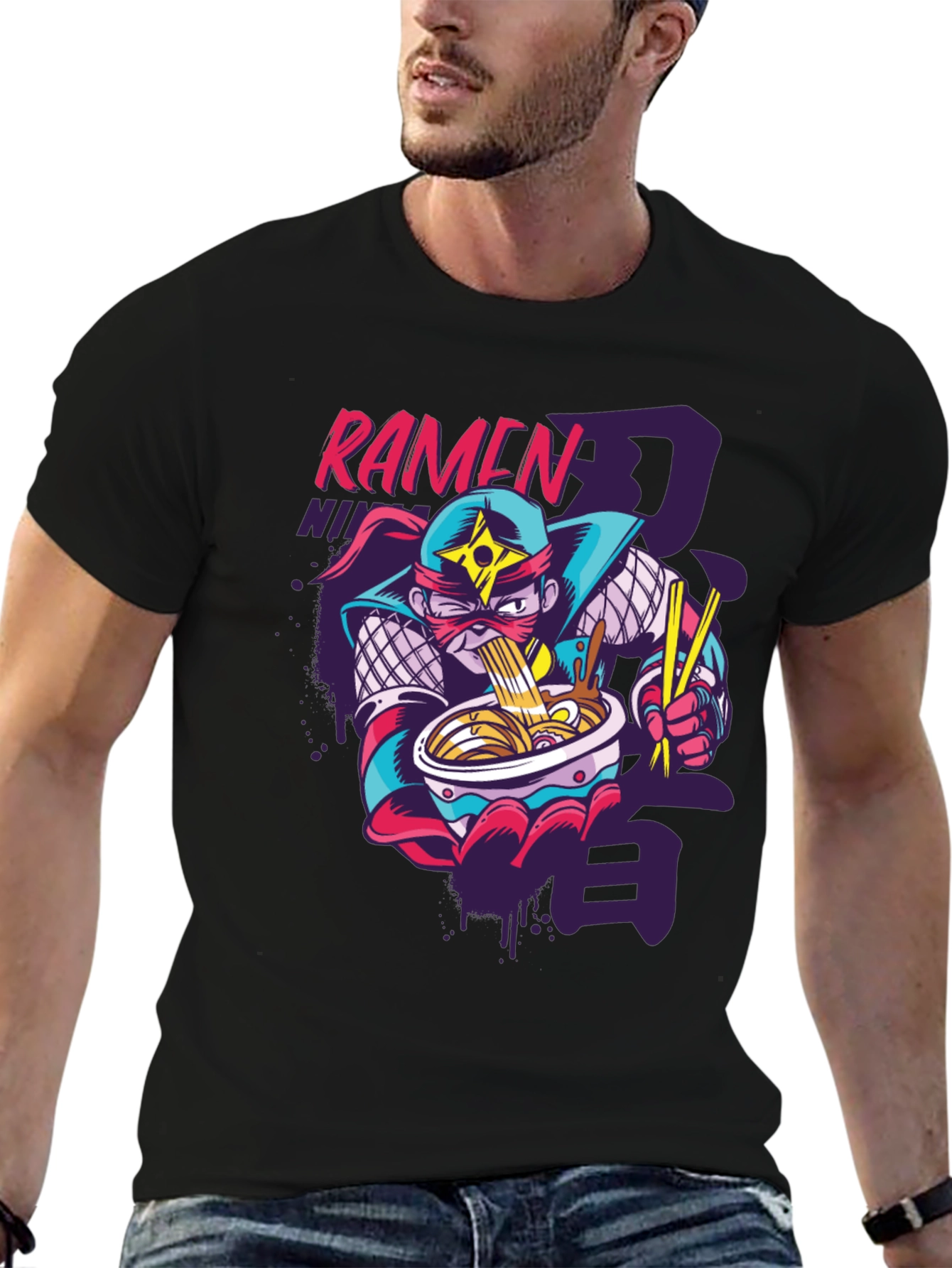 Ramen Ninja Graphic Tee - Fun Anime Inspired Shirt