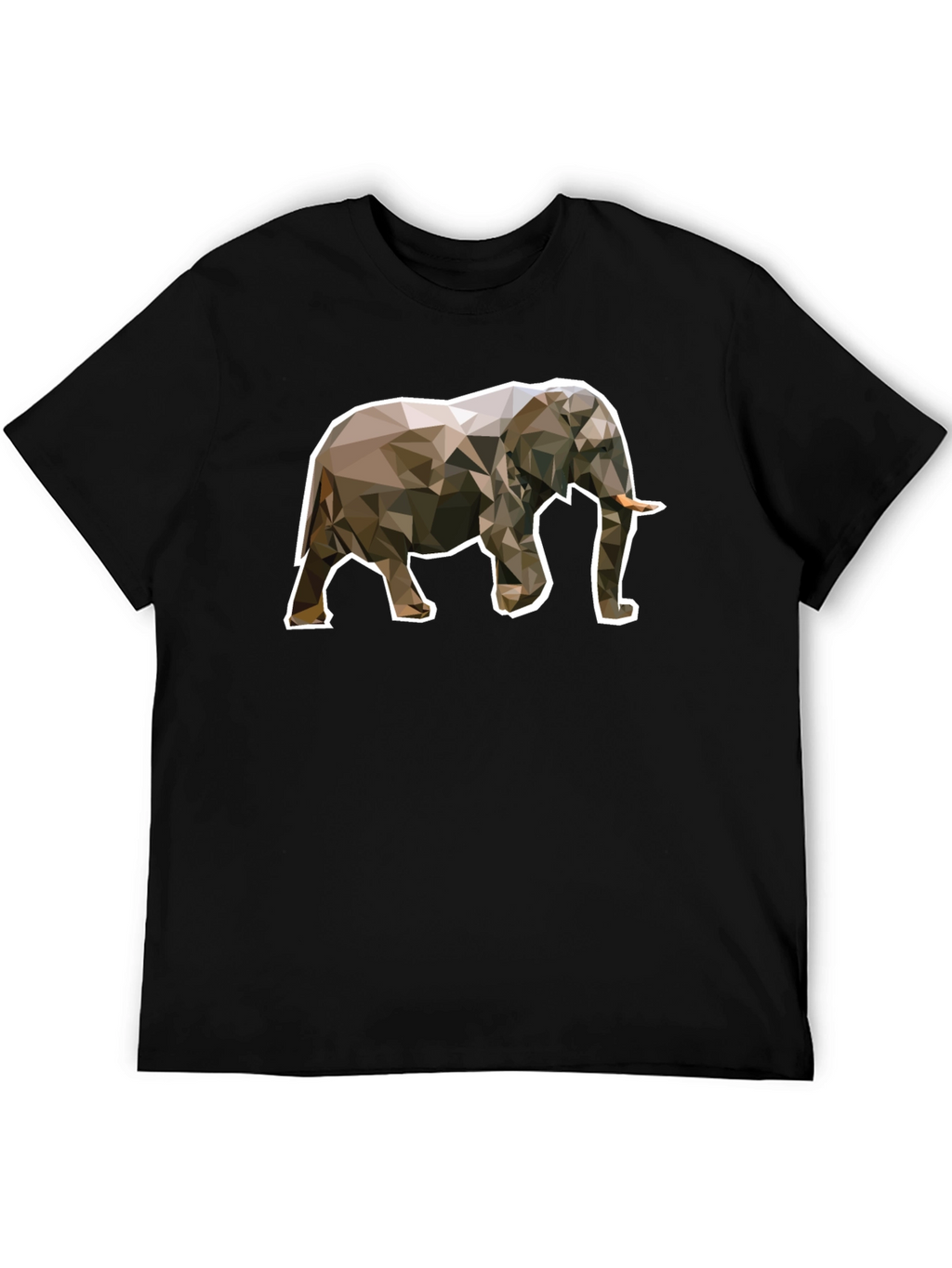 Geometric Elephant Graphic Tee - Unique Black T-Shirt