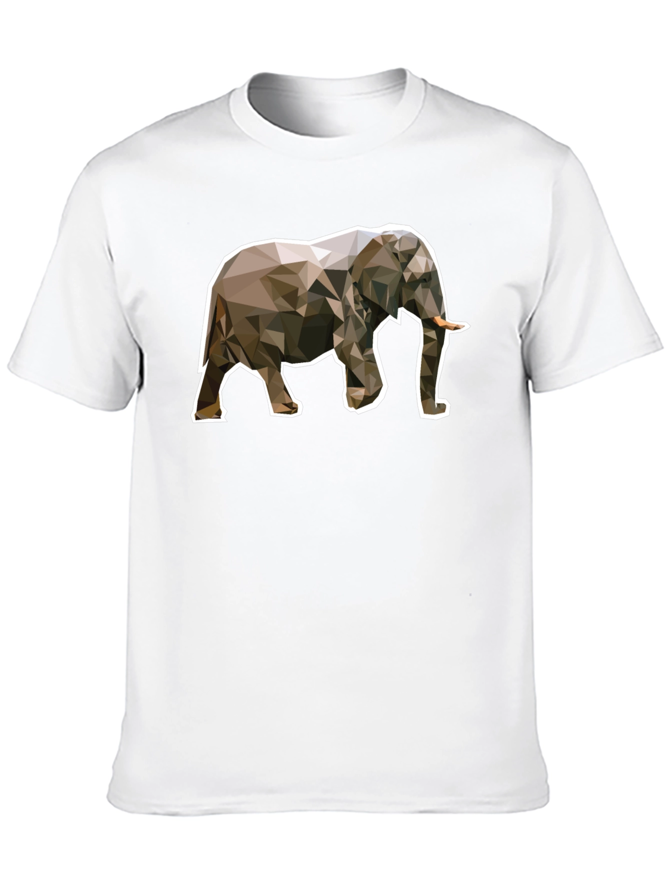 Geometric Elephant Graphic Tee - Unique Black T-Shirt