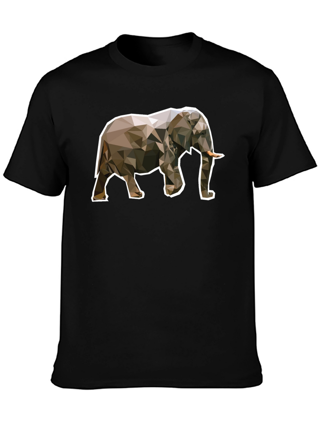 Geometric Elephant Graphic Tee - Unique Black T-Shirt