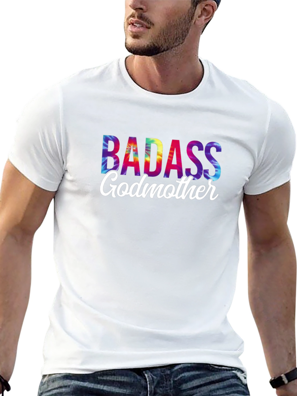 Badass Godmother Tie-Dye Graphic Tee - Novelty Gift